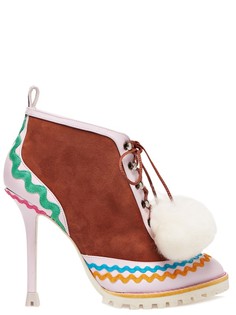 Туфли с помпонами и комбинированной отделкой Sophia Webster