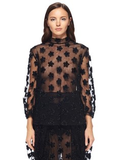 Полупрозрачная блуза с декором в виде цветов Simone Rocha