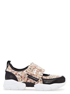 Кожаные кеды с декором в виде плетения Msgm