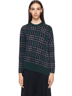 Асимметричный свитшот с клетчатым принтом Cedric Charlier
