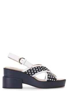 Босоножки из кожи на массивной подошве Jil Sander Navy