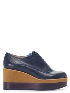 Кожаные броги на массивной платформе Jil Sander Navy