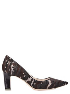 Комбинированные туфли из замши на устойчивом каблуке Sophia Webster