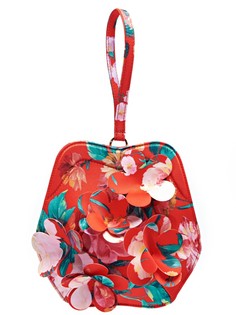 Миниатюрный клатч с цветочным принтом и аппликациями Simone Rocha