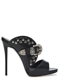 Мюли из кожи с декоративной отделкой Giuseppe Zanotti