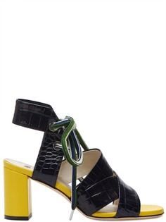 Комбинированные босоножки на устойчивом каблуке Msgm