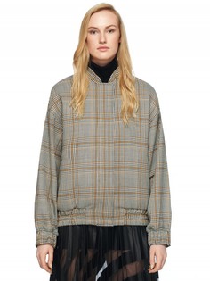 Куртка-бомбер с принтом в клетку Msgm