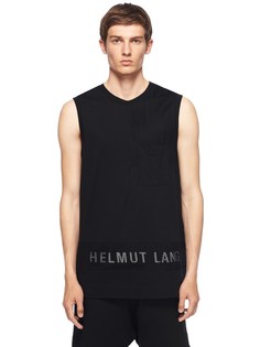 Монохромная майка с принтом и карманом Helmut Lang