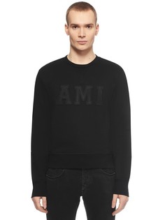 Свитшот из хлопка с аппликацией AMI