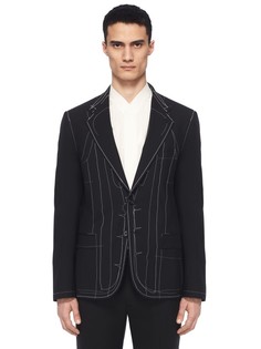 Шерстяной пиджак с контрастной отделкой Maison Margiela