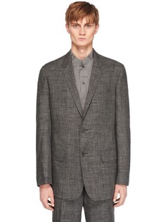 Льняной пиджак с клетчатым принтом Yohji Yamamoto