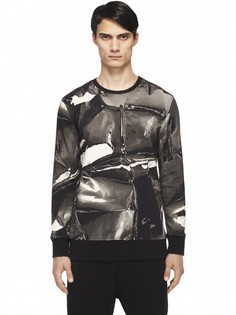 Хлопковый свитшот с абстрактным принтом Helmut Lang