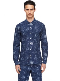 Рубашка из хлопка с флористическим принтом Oliver Spencer