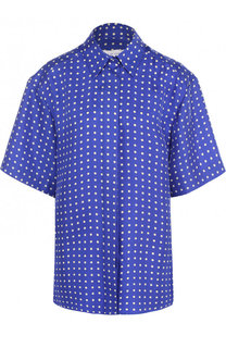 Шелковая блуза с укороченным рукавом и принтом Walk of Shame