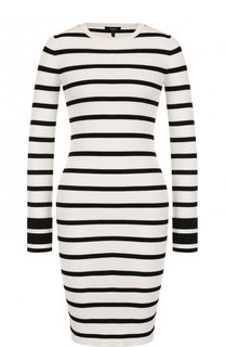 Приталенное мини-платье из вискозы в полоску Theory