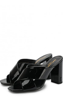 Лаковые мюли Loulou на устойчивом каблуке Saint Laurent
