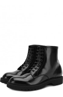 Высокие кожаные ботинки на шнуровке Saint Laurent