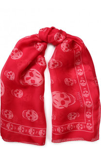Шелковый шарф с принтом в виде черепов Alexander McQueen