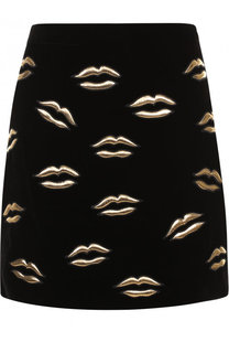 Однотонная мини-юбка с декорированной отделкой Givenchy