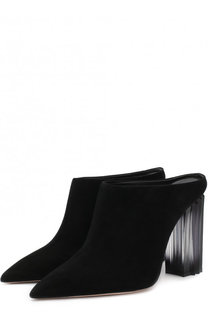 Замшевые мюли на фигурном каблуке Le Silla