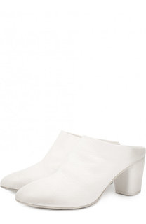 Кожаные мюли на устойчивом каблуке Marsell