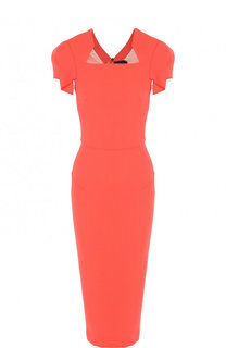 Приталенное шерстяное платье-миди на молнии Roland Mouret