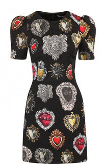Приталенное мини-платье с принтом Dolce & Gabbana
