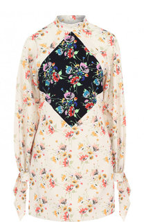 Мини-платье с воротником-стойкой и принтом Christopher Kane