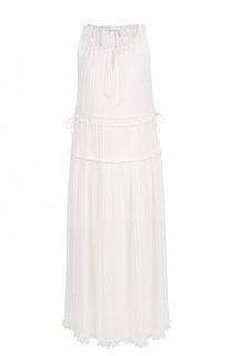 Однотонное платье-миди с круглым вырезом и разрезом See by Chloé