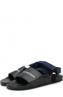 Кожаные сандалии с логотипом бренда Balenciaga