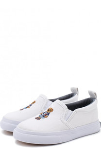 Текстильные слипоны с вышивкой Polo Ralph Lauren