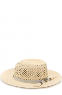 Соломенная шляпа Virginie с перфорацией Maison Michel