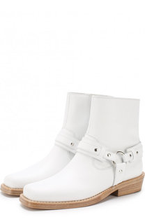 Кожаные ботинки с ремешками Paco Rabanne