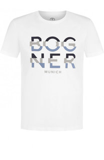 Хлопковая футболка с принтом Bogner