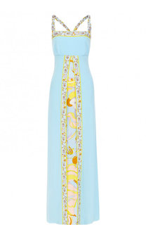 Платье-макси из смеси шелка и вискозы с принтом Emilio Pucci