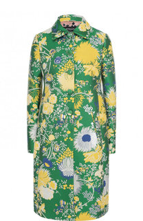 Пальто из смеси хлопка и шелка с принтом Rochas