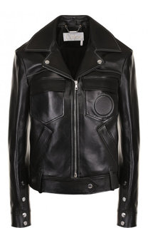 Кожаная куртка на молнии с карманами Chloé