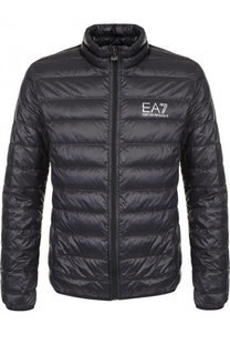 Пуховая куртка на молнии с воротником-стойкой Ea 7