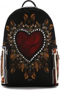 Текстильный рюкзак Vulcano с кожаной отделкой Dolce & Gabbana