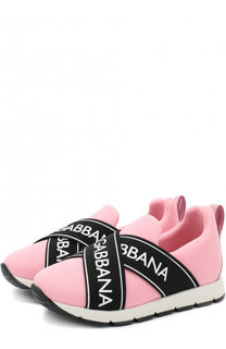 Текстильные кроссовки с контрастной эластичной отделкой Dolce & Gabbana