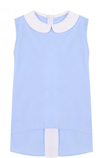 Хлопковый топ свободного кроя с удлиненной спинкой Caf