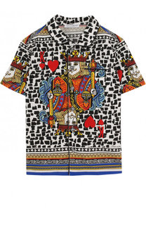 Хлопковая рубашка с принтом Dolce & Gabbana