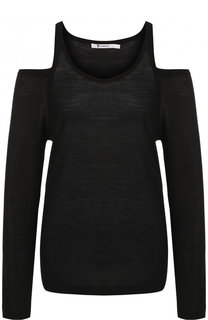 Шерстяной пуловер с открытыми плечами T by Alexander Wang