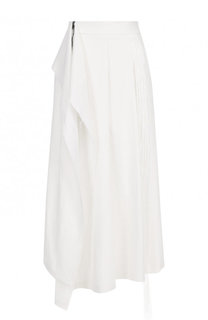 Льняная юбка-миди асимметричного кроя с оборками Isabel Benenato