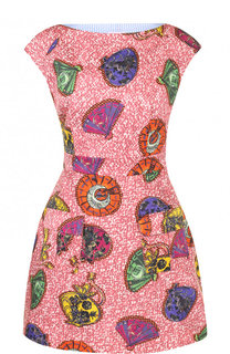 Приталенное мини-платье из хлопка с принтом Stella Jean
