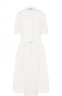 Однотонное платье-миди из смеси хлопка и вискозы с поясом Zadig&Voltaire