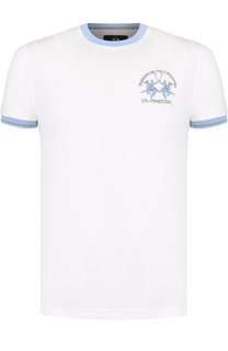 Хлопковая футболка с круглым вырезом La Martina