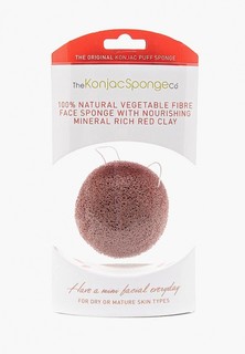 Спонж для очищения лица The Konjac Sponge Co Premium Facial Puff with French Red Clay (премиум-упаковка)