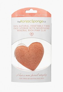 Спонж для очищения лица The Konjac Sponge Co Premium Heart Puff with French Pink Clay (премиум-упаковка)