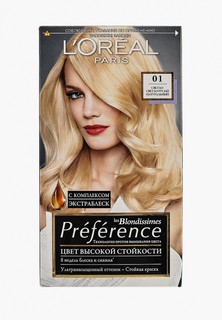 Краска для волос LOreal Paris LOreal "Preference", стойкая, оттенок 01, Светло-светло-русый натуральный